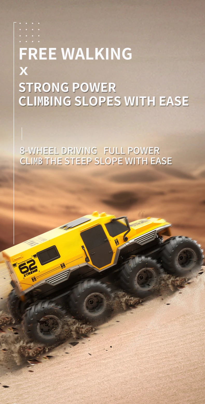 8X8 RC Car 8WD Amphibious Off-Road Stunt Truck 2.4G Waterproof Racing Crawler