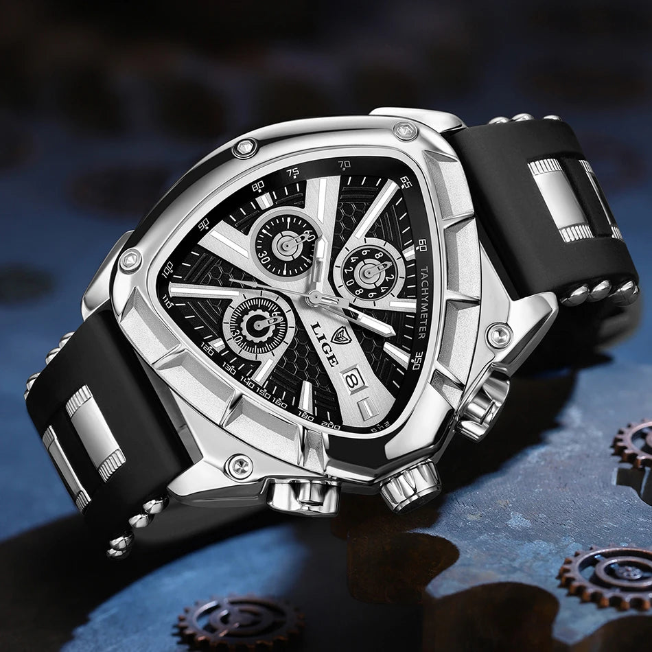 LIGE Original Luxury Men's Watch with Box choice of finish, Perfect Gift