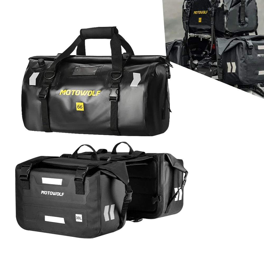 Waterproof Motorcycle Saddlebags 40L 60L 66L Luggage Touring Adventure IP68