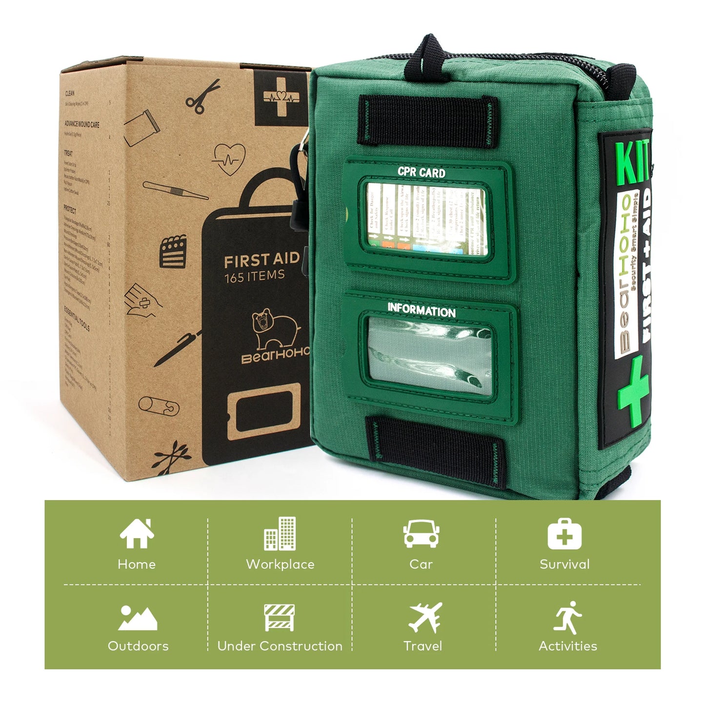 165-Piece Handy First Aid Kit Emergency Survival Medical for Outdoor & Car