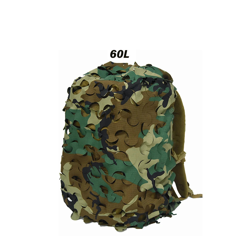 3D Camo Net Backpack Cover – Laser Cut Camouflage for Airsoft & Paintball