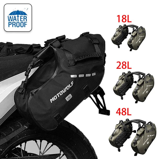 Waterproof Motorcycle Pannier set 18L 28L 48L  Saddle Bags Luggage