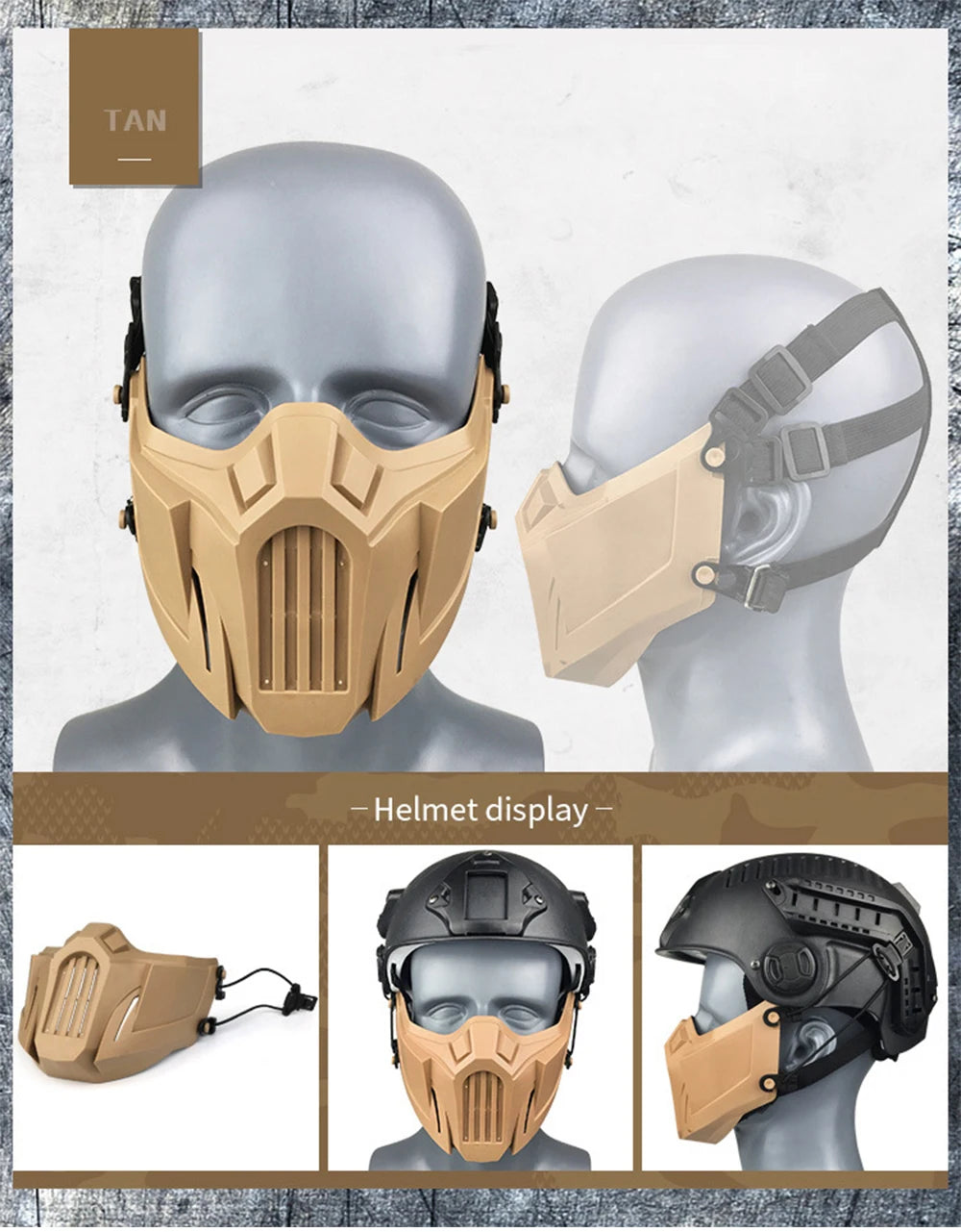 Skull Airsoft Mask Tactical Half Face Paintball CS Wargame Protective Gear
