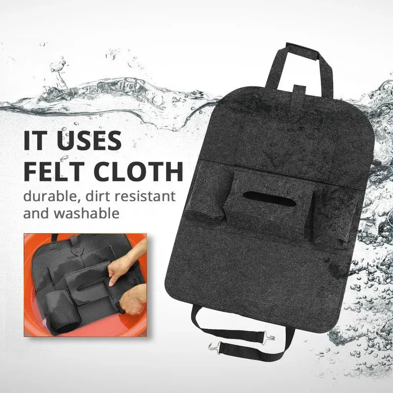 Universal Car Back Seat Storage Bag – 6-Pocket Hanging Trunk Organizer