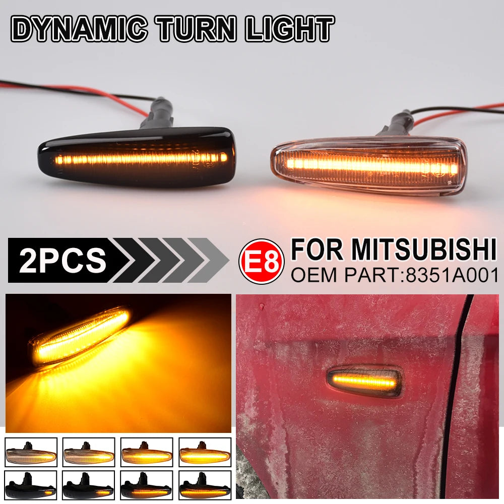 LED Dynamic Side Marker Turn Signal Light For Mitsubishi Lancer Evo X Outlander