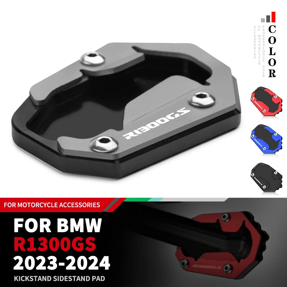 BMW R1300GS CNC Kickstand Side Stand Extension Enlarger Plate Pad 2023–2024