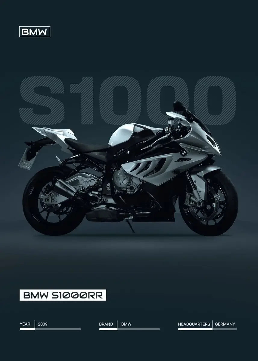 Minimalist Motorcycle Poster Art V4 S1000 RSV4 Canvas Print Mancave Office