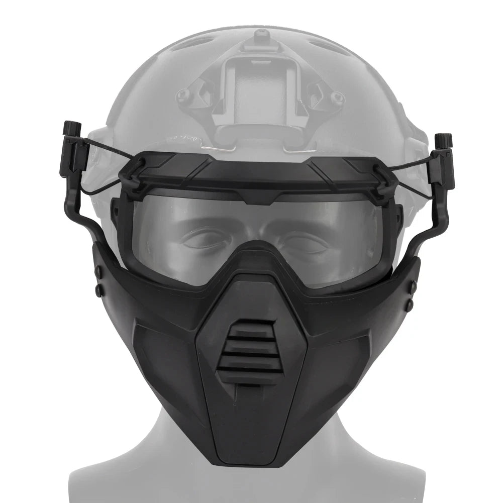 Airsoft Paintball Mask & Goggles Set Half Face Tactical Halloween Eye Protection