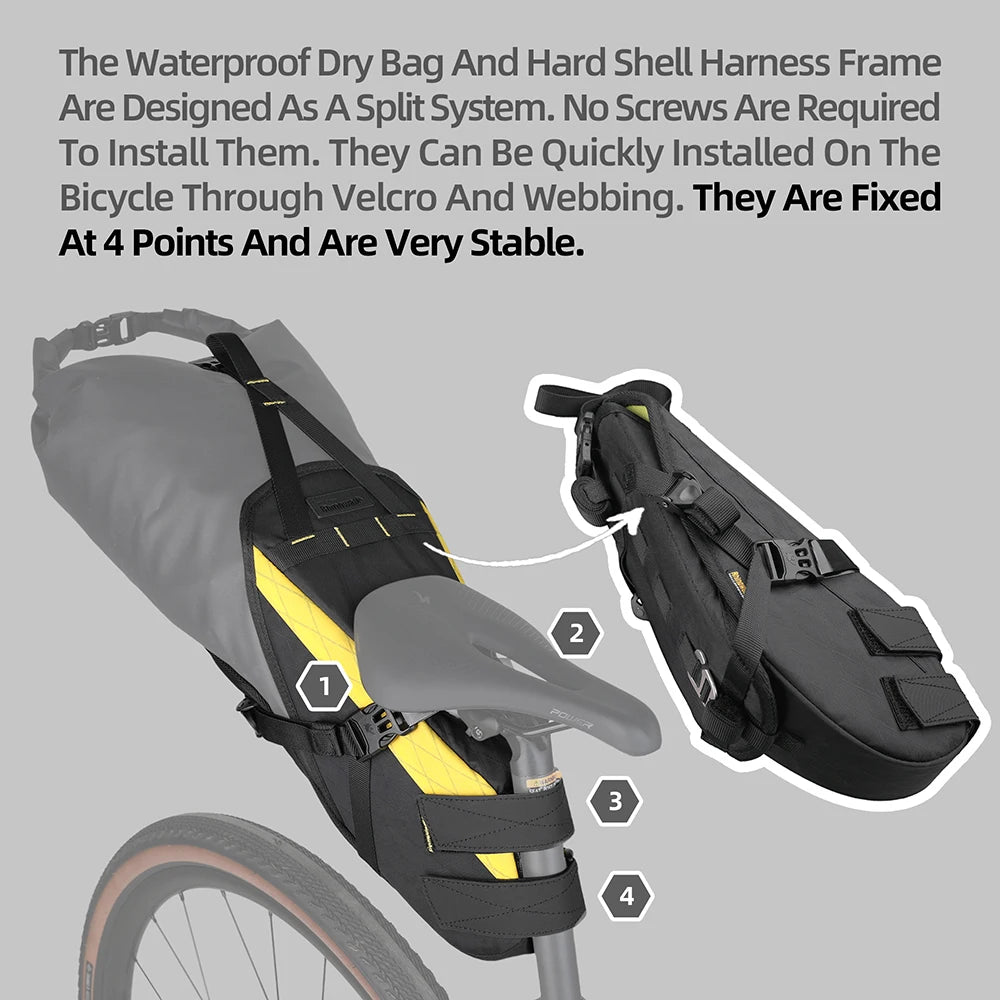 Rhinowalk 14L Waterproof Bike Saddle Bag Large Rear Seat Pack Bikepacking MTB