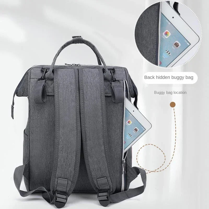 Large USB Mummy Diaper Bag - Waterproof, Functional, Nursing Backpack