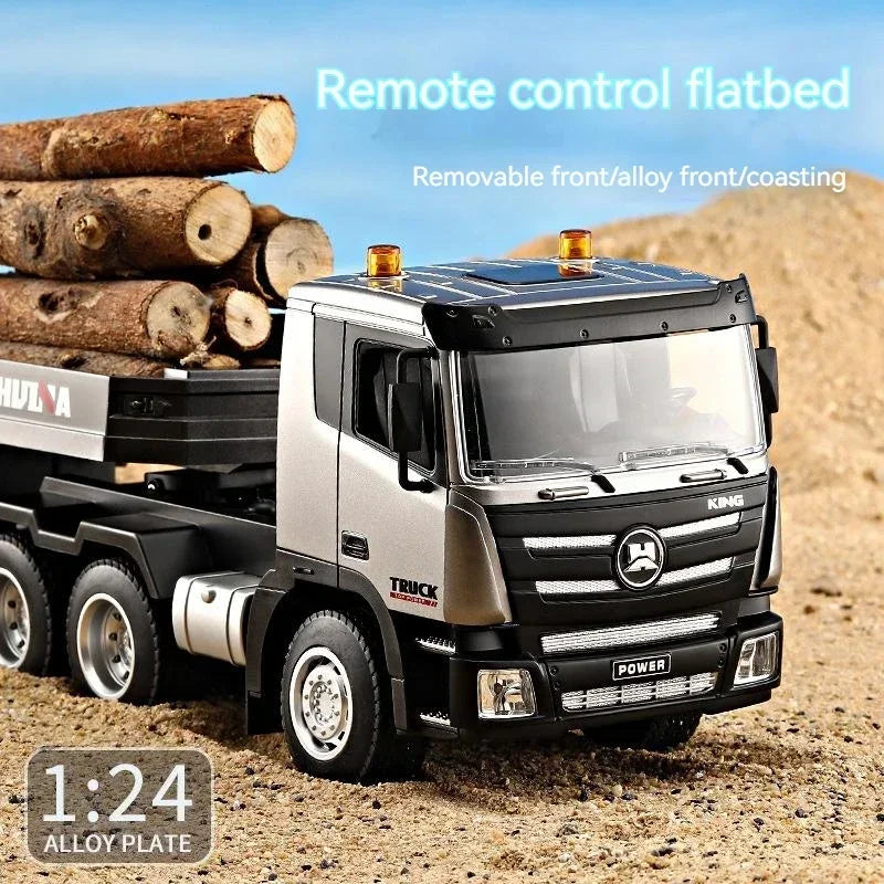 Huina 1318 1:24 RC Unit+Trailer Truck Flatbed 2.4G RC Articulated Toy Gift