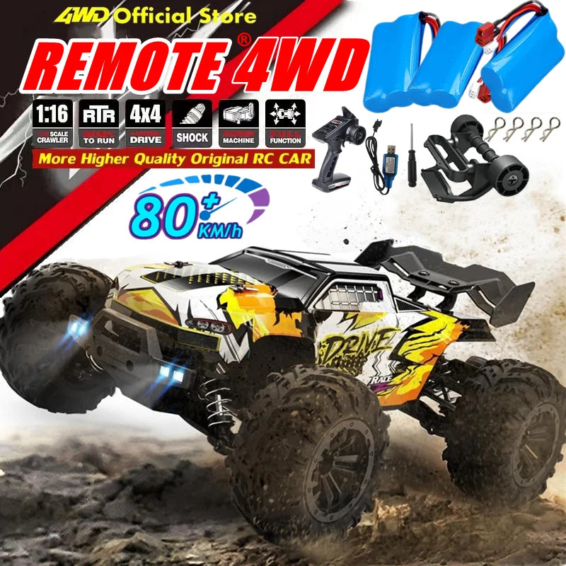4WD RC Car 1:16 Off-Road  35KMH Brushed / 70KMH Brushless High-Speed truck 4x4