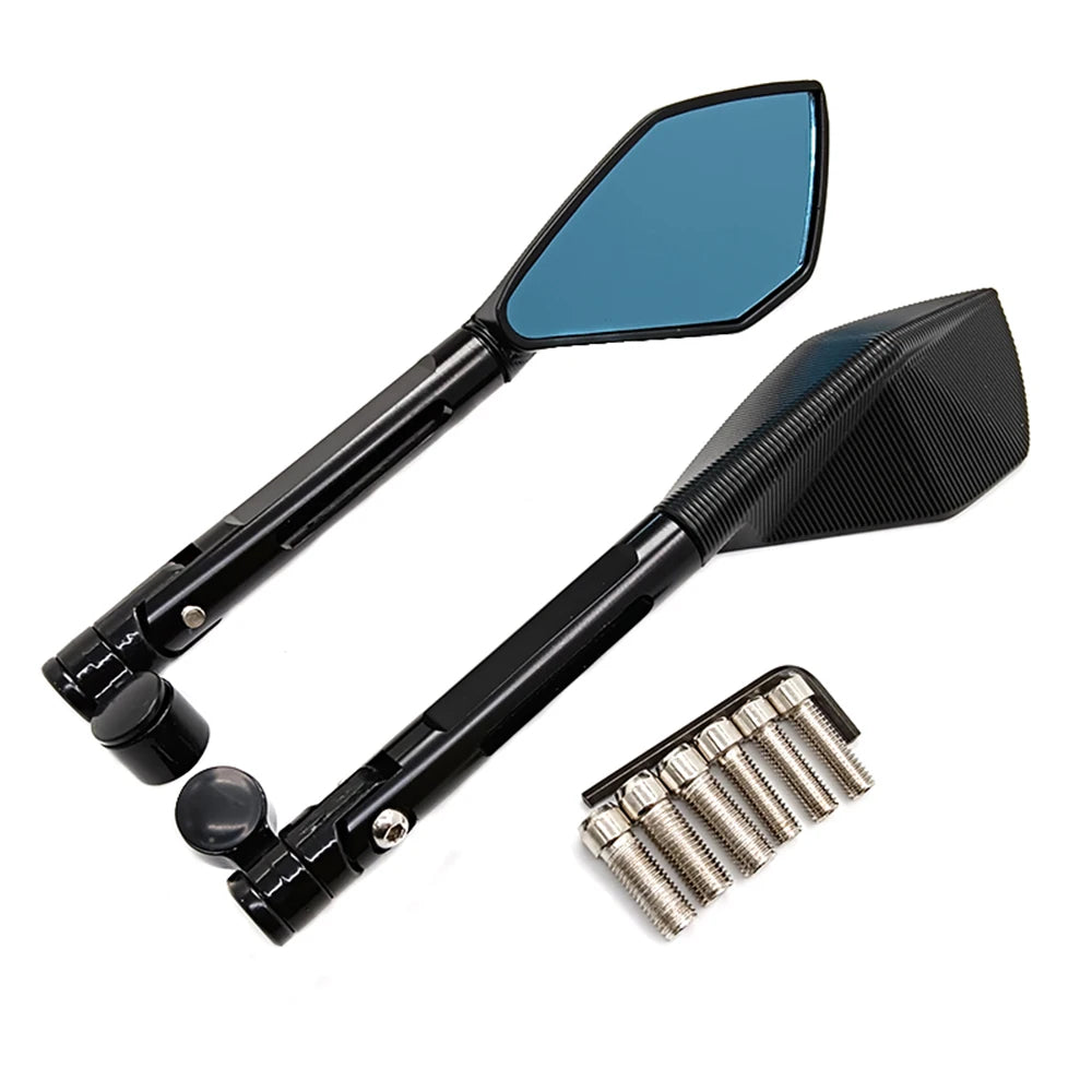 CNC Aluminium Motorcycle Mirrors 8mm 10mm, Honda Yamaha Suzuki Kawasaki Aprilia