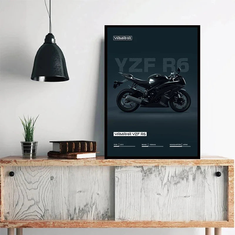 Minimalist Motorcycle Poster Art V4 S1000 RSV4 Canvas Print Mancave Office