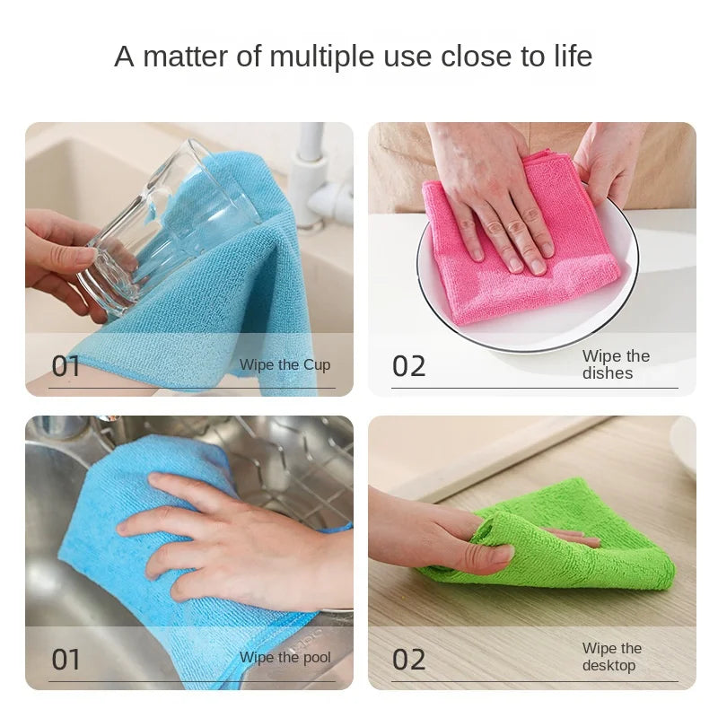 1/20Pcs Microfiber Cleaning Wipes - Absorbent & Thickened Household Cloths