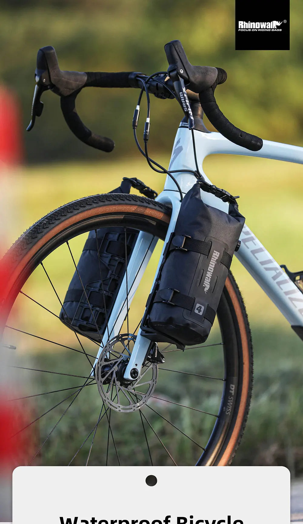 Rhinowalk 4L/7L Waterproof Bike Fork Bag Cage Mount Front Rack MTB RoadTour