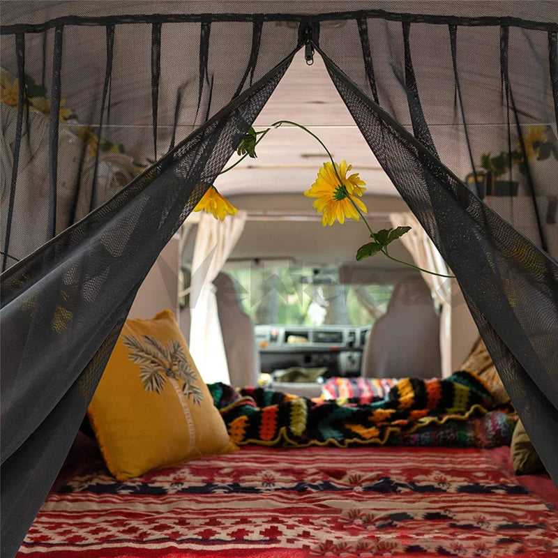 Universal Van camper Magnetic Sliding Door Mosquito Fly Net Mesh Screen