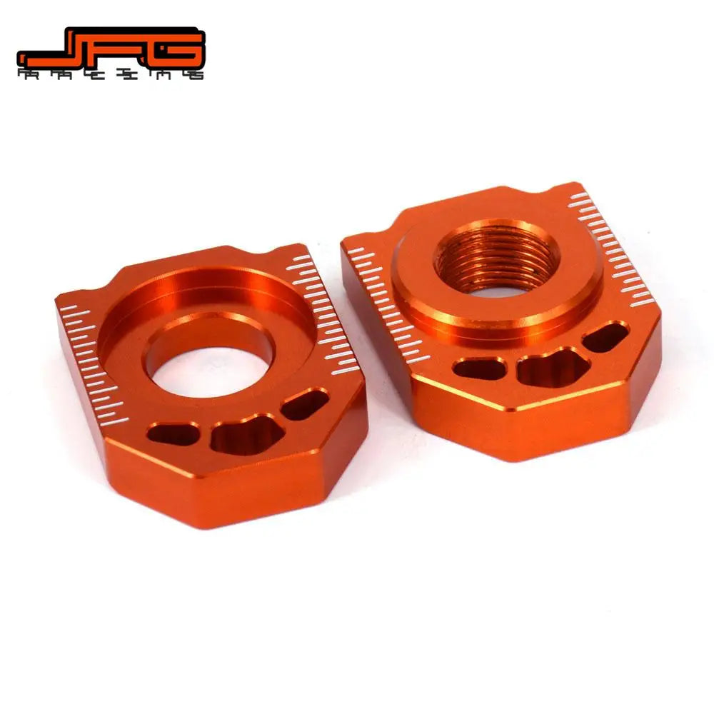 CNC Rear Chain Adjuster Axle Blocks KTM SX EXC XCW XCF 85-530 2000-2023 Orange
