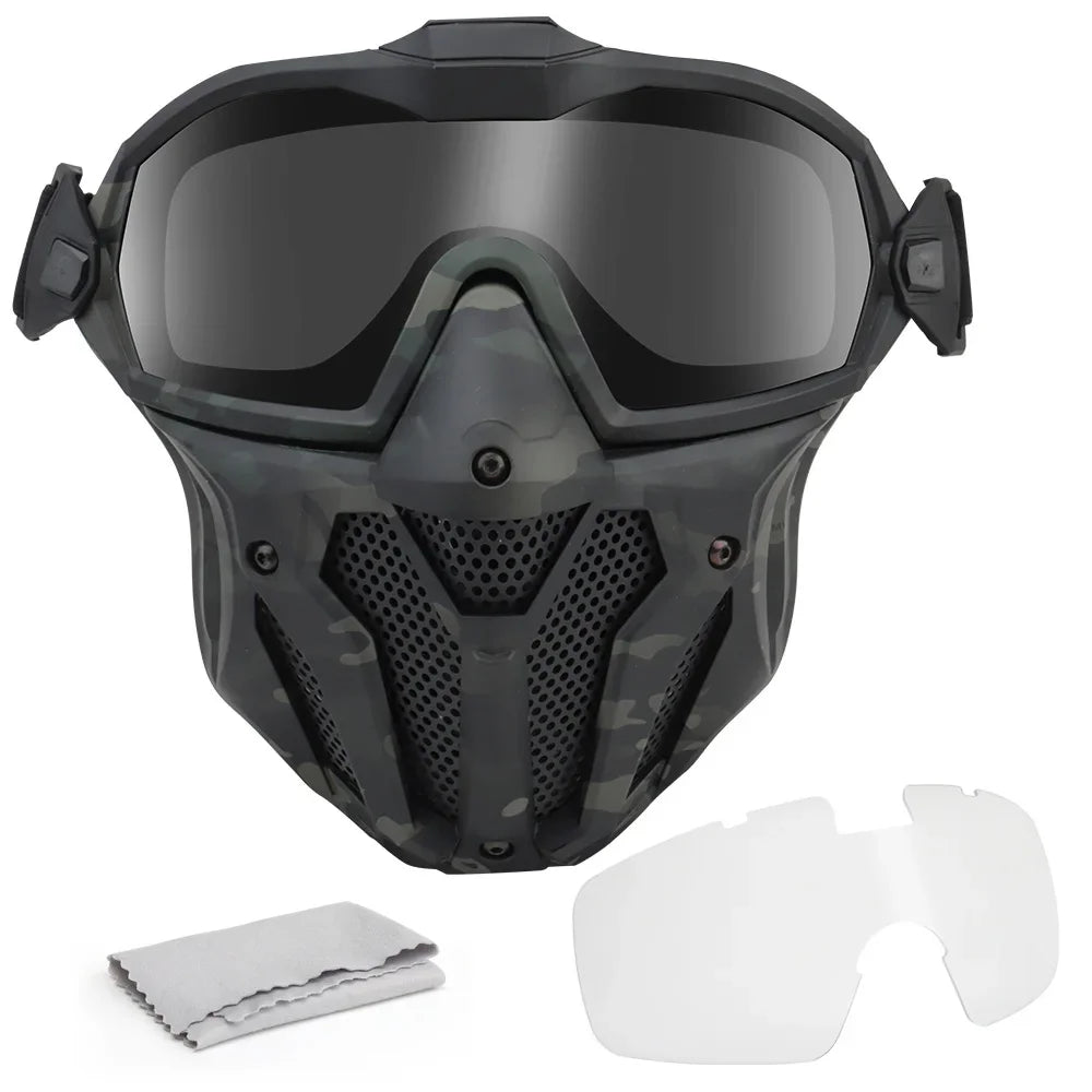 Airsoft Paintball Full Face Mask Protection Anti-Fog with Fan built-in, Cosplay