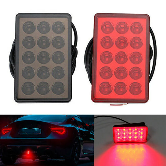LED 3rd Brake Light F1 Style 15 LED Strobe Flashing Rear Tail Stop Light