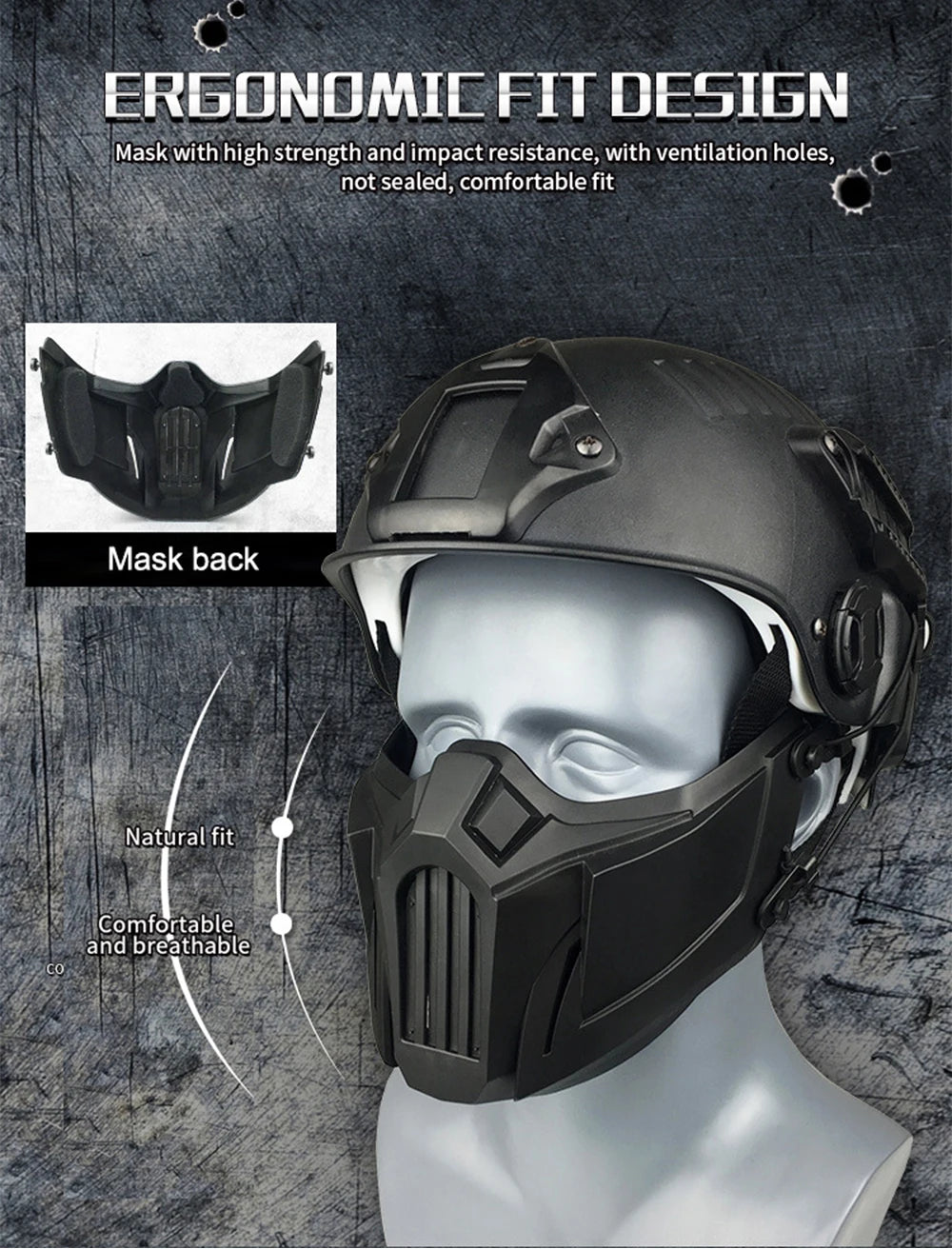 Skull Airsoft Mask Tactical Half Face Paintball CS Wargame Protective Gear