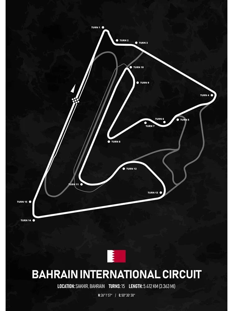 F1 Racing Track Poster Canvas Prints Monaco, Silverstone, Spa, Le Mans - Mancave