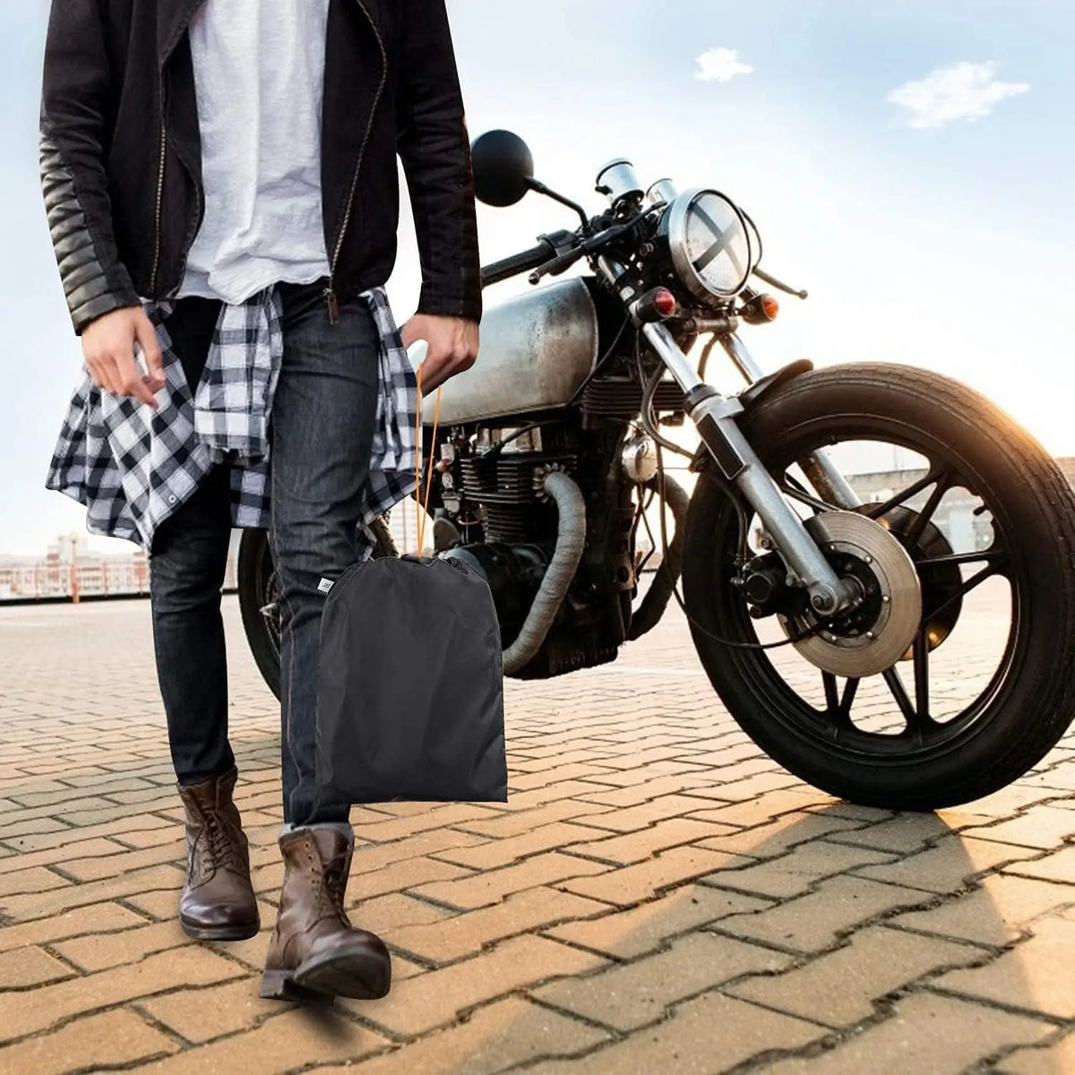 Motorcycle Cover Waterproof Dust UV Protective All-Season Motorbike Cover 300D
