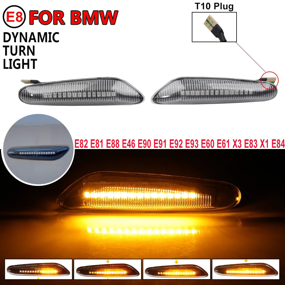 2X Dynamic LED Side Marker Turn Signal Light BMW E46 E90 E60 X1 X3 1 3 5 Series