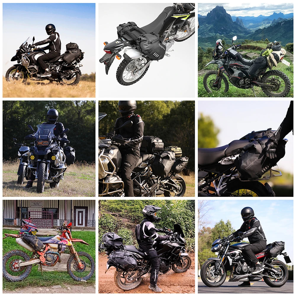 Rhinowalk Motorcycle Side Bags 100% Waterproof 18L/28L/48L Large-Capacity Panniers