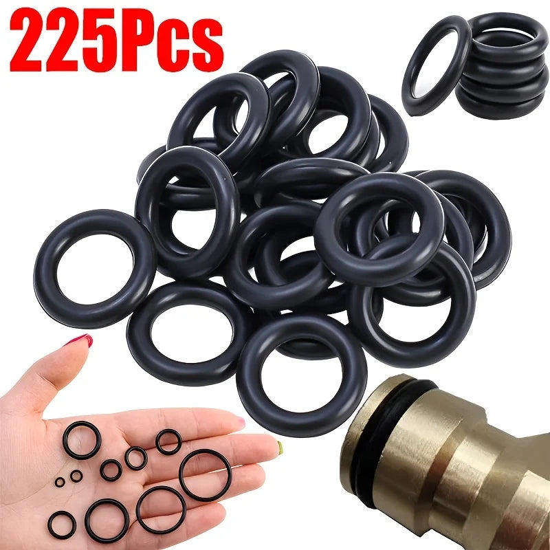 Rubber O Ring Set - 200pcs / 225pcs High-Pressure Sealing Gasket Repair Kit