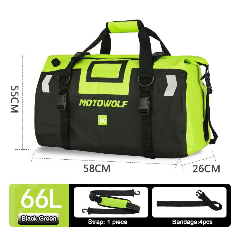 Waterproof Motorcycle Tail Bag 40/66L KTM BMW Yamaha Moto Luggage High Capacity