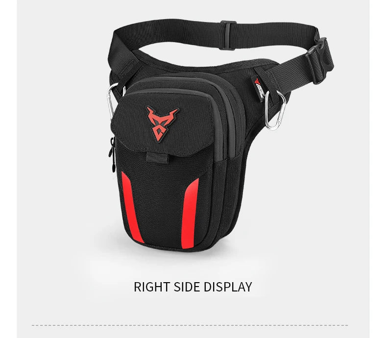 Waterproof Motorcycle Drop Leg Bag with LED Light - Moto Pack for Outdoor Sports