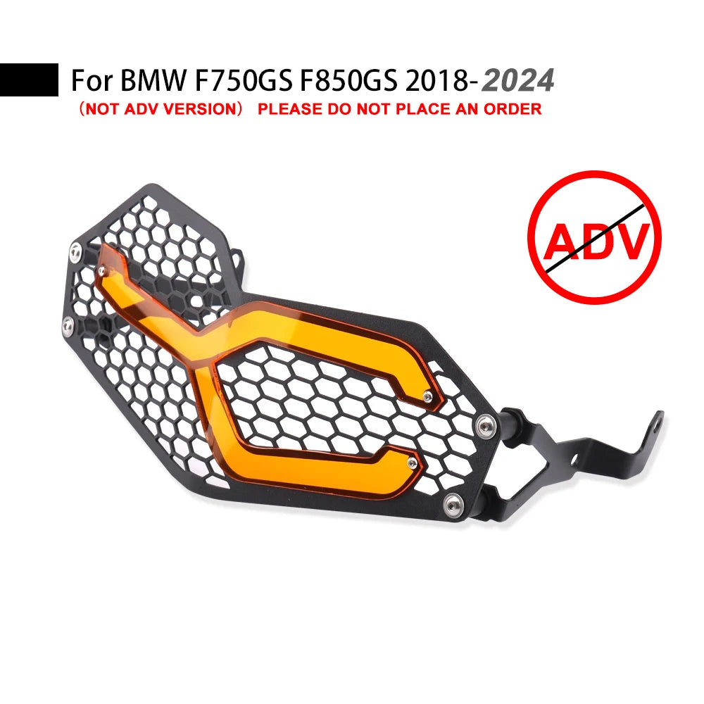 Headlight Protector Guard BMW F850GS/F750GS Adventure 2018-24, Aluminium+Acrylic
