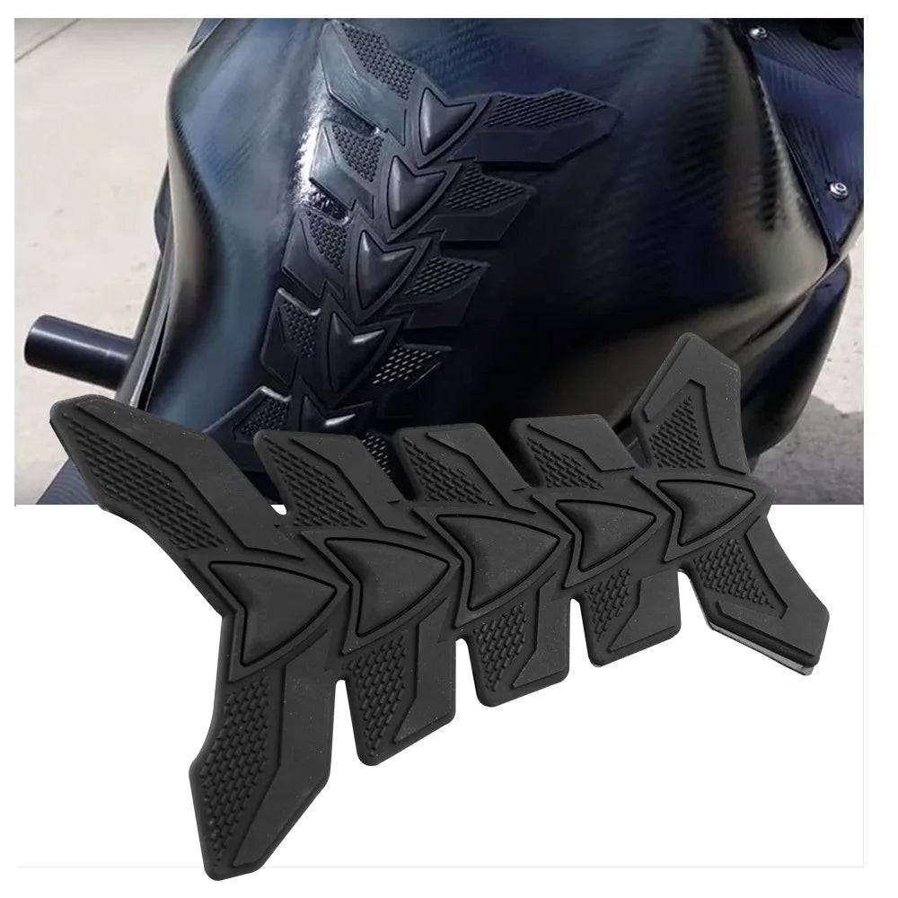3D Motorcycle Gas Fuel Tank Pad Sticker Decal Black Rubber Protector Universal