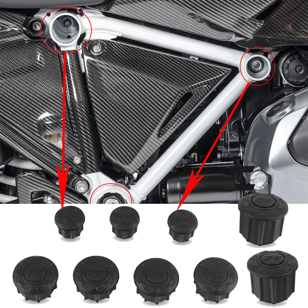 BMW R1200GS R1250GS Frame Hole Caps Plug 2014-2024 Adventure Cover 9pc set