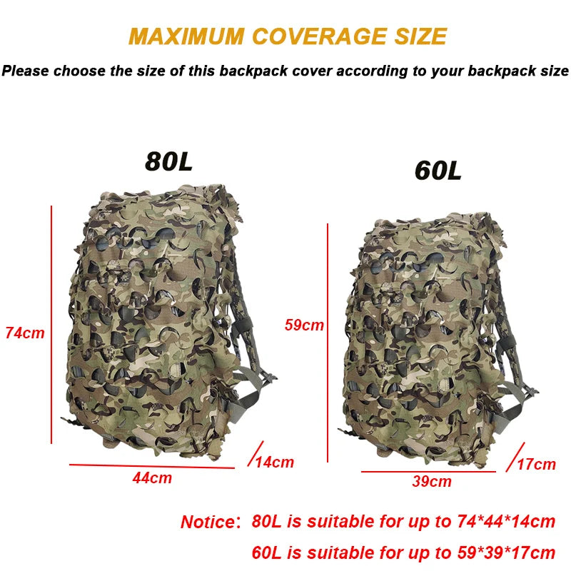 3D Camo Net Backpack Cover – Laser Cut Camouflage for Airsoft & Paintball