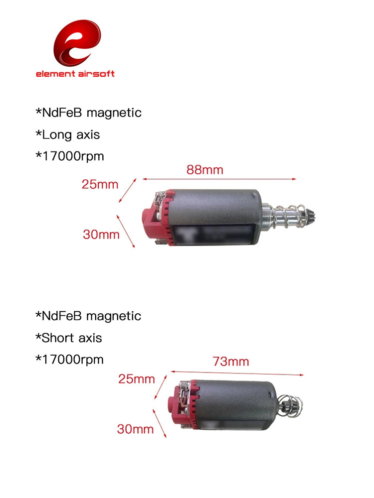 M120/140/160 Airsoft Motor AEG/EBB 17000RPM Long/Short Axis M4/MP5 M16 G3 P90 AK