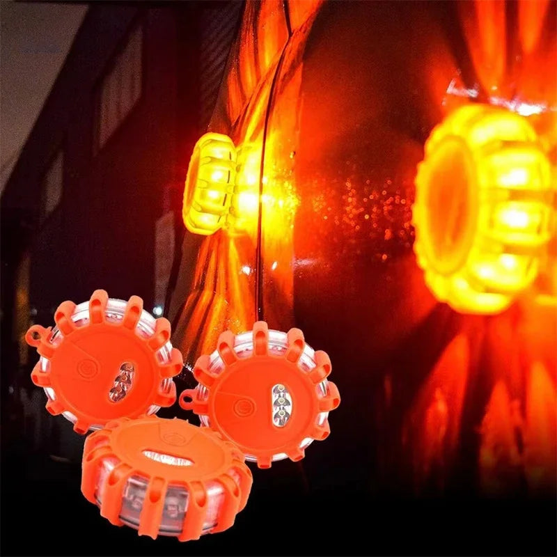 LED Warning Light Safety Flare 9-Mode Emergency Strobe Magnetic USB/Batt