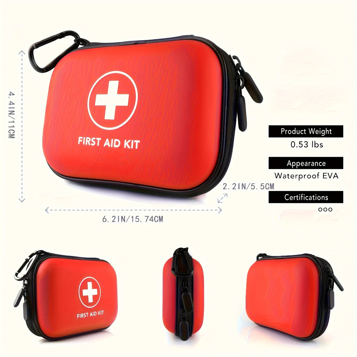 First Aid Kit Complete  92/104/284 Pieces – Compact & Water-Resistant Case