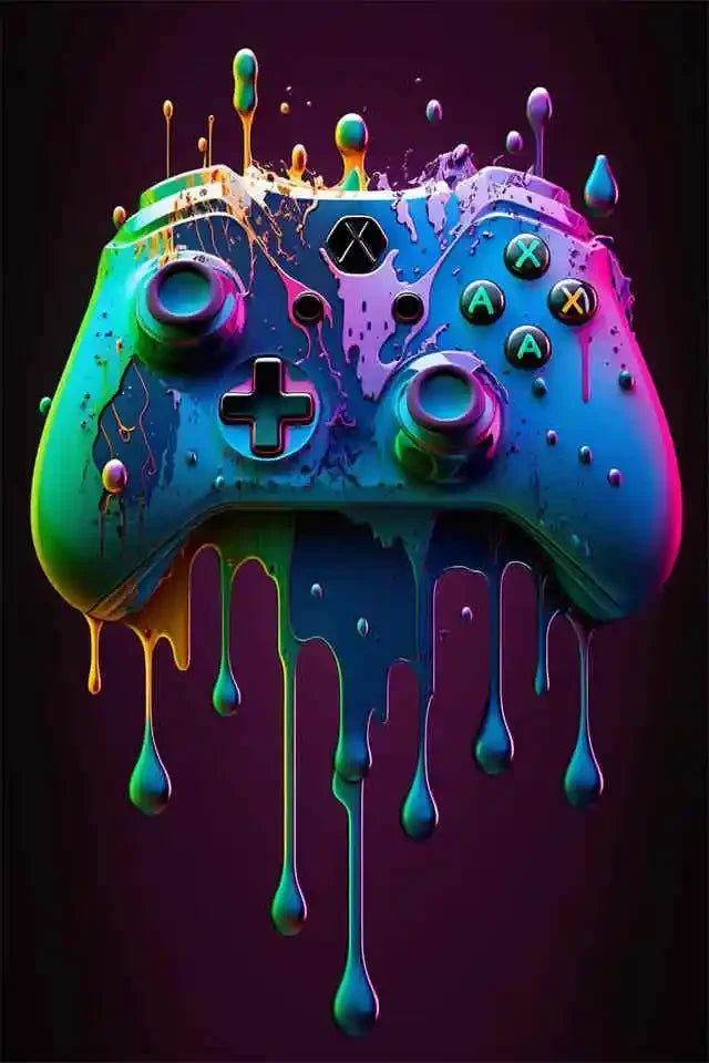 Colorful Vibrant Gamer Canvas Wall Art Nordic Aesthetic Unframed Poster Mancave