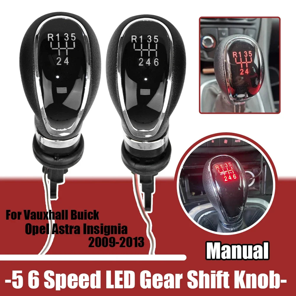 Red LED Car Gear Shift Knob 5/6-Speed Manual for Vauxhall Astra Excelle Insignia