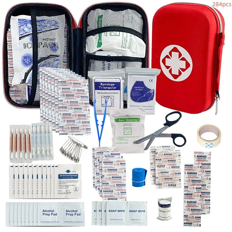 First Aid Kit Complete  92/104/284 Pieces – Compact & Water-Resistant Case