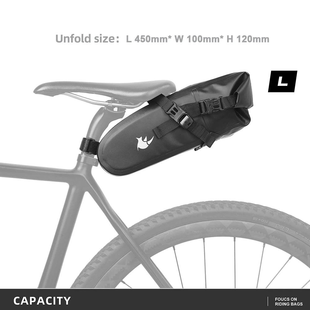 4L Waterproof Bike Saddle Bag Rear Cycling Tail Pouch Seatpost Storage MTB
