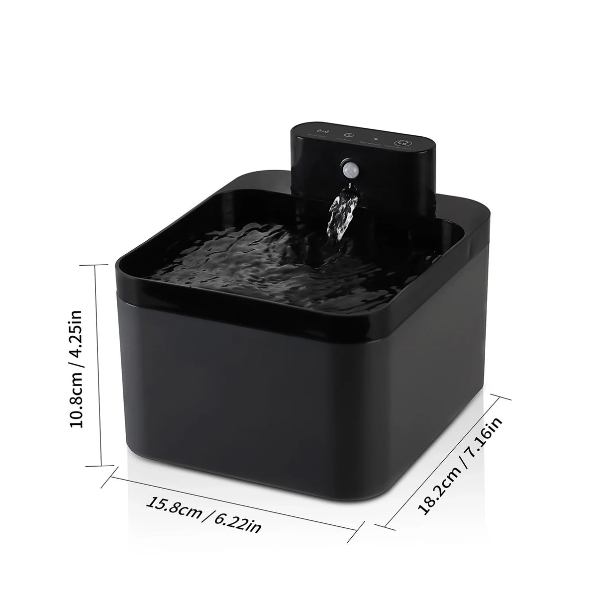 2.2L Automatic Cat Water Fountain Rechargeable Sensor Wireless Pet Dog Drinker