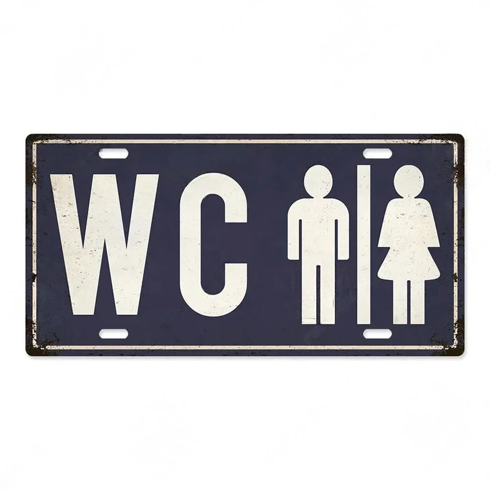 Vintage style Restroom Metal Sign Plaque Plate for Bar, Club, Toilet, Bathroom