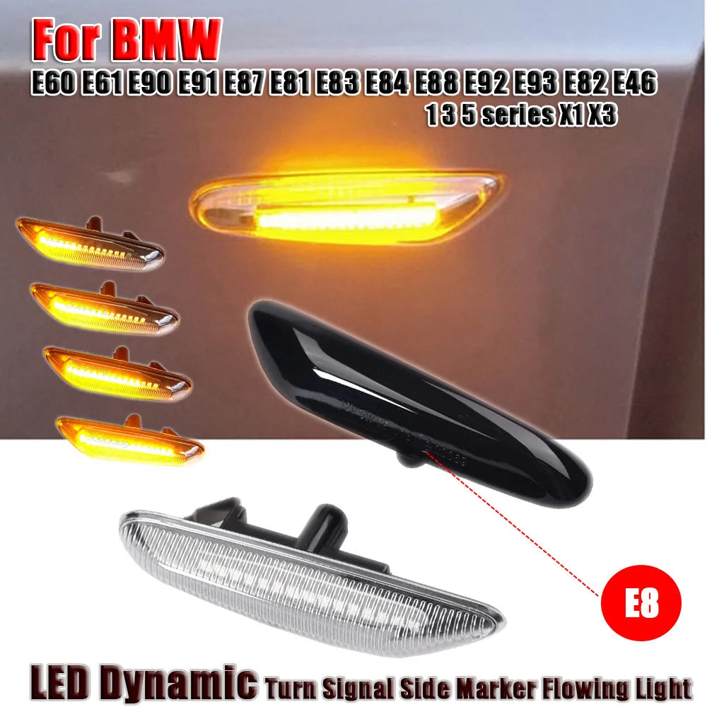 Sequential LED Turn Signal Side Marker Lights for BMW X3 X1 E46 E90 E92 E87 E88
