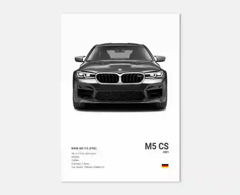 Pop B&W Luxury Car Canvas Poster Mancave Supercar MSport F80 M3 M140 GTR F87 G80