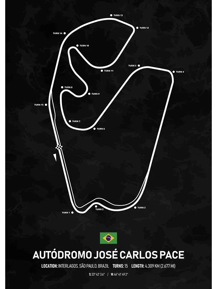 F1 Racing Track Poster Canvas Prints Monaco, Silverstone, Spa, Le Mans - Mancave