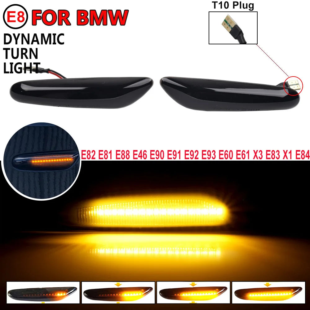 2X Dynamic LED Side Marker Turn Signal Light BMW E46 E90 E60 X1 X3 1 3 5 Series