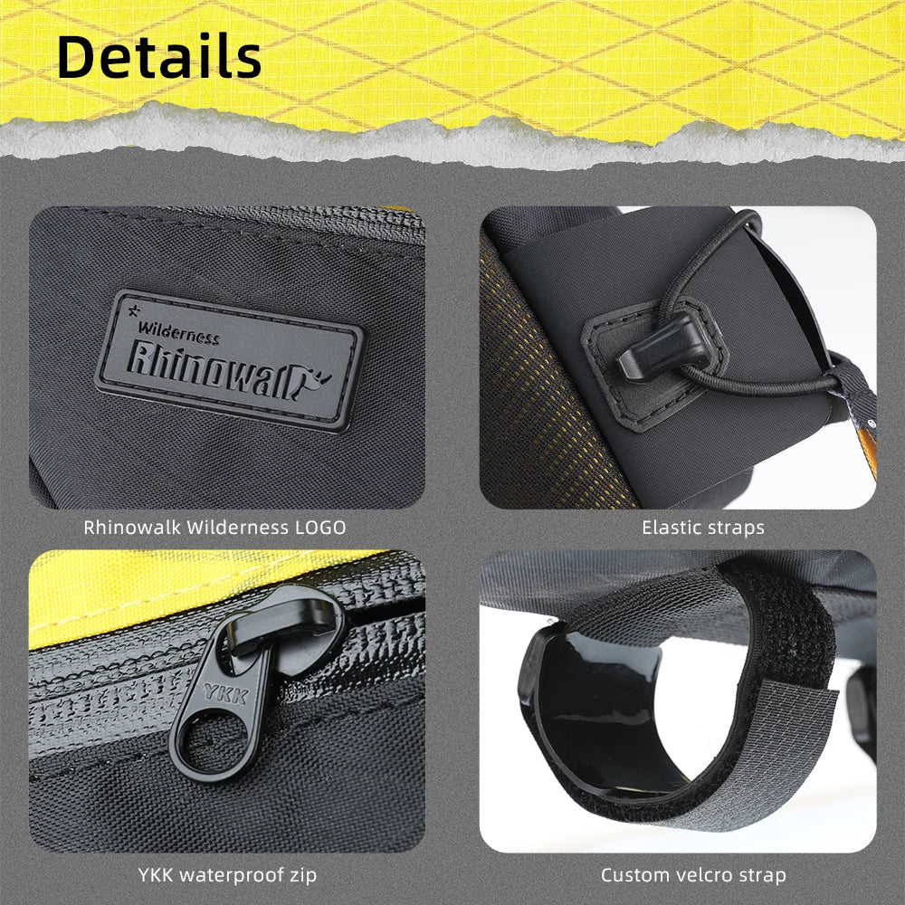 Rhinowalk 2.1L Waterproof Bike Top Tube Bag MTB Gravel Frame Storage Pouch